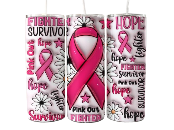 Vaso Tumbler – Concienciación sobre el Cáncer de Mama (20 oz)