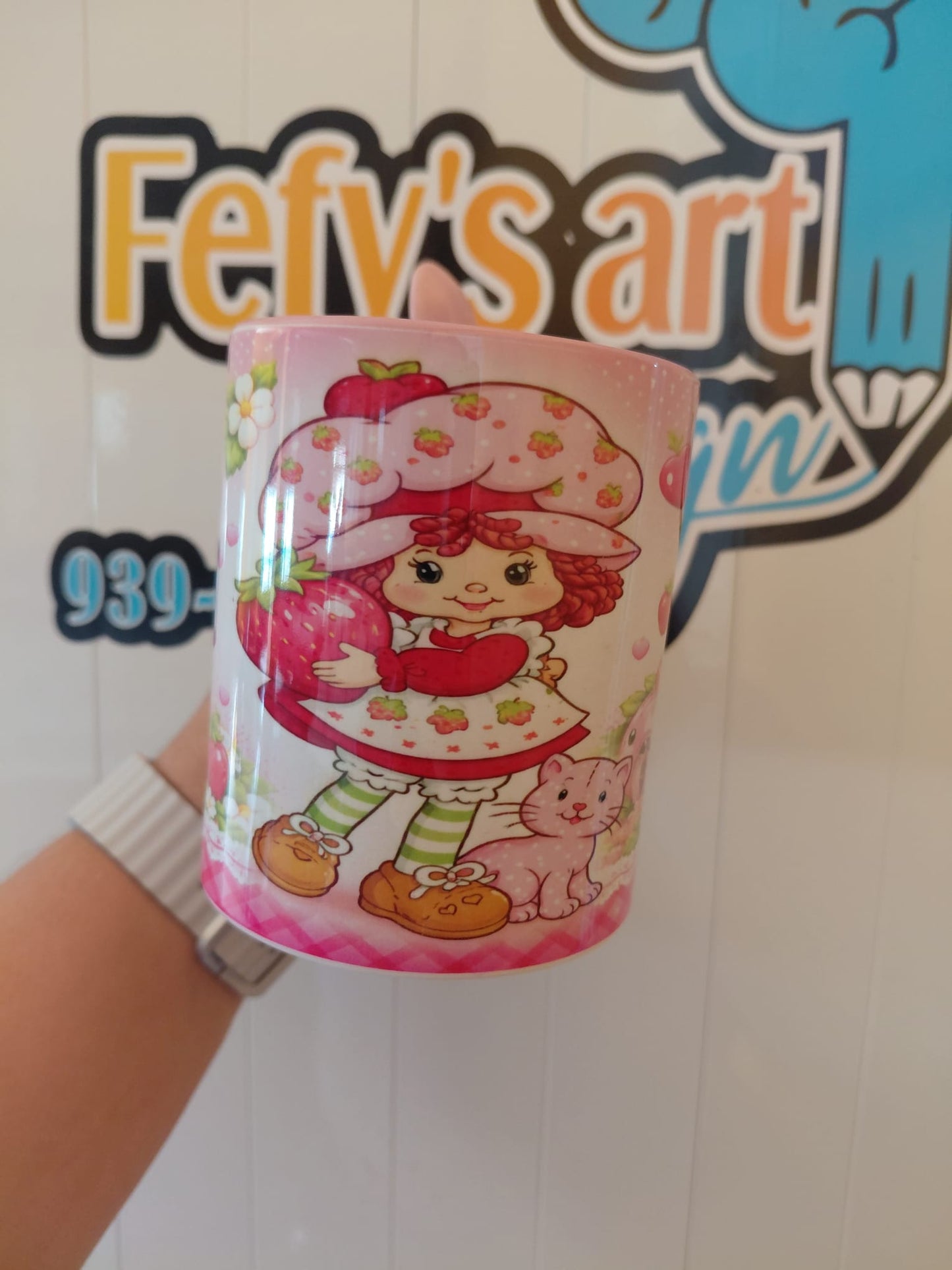 Taza Strawberry Shortcake Vintage, Imprenta Arecibo PR