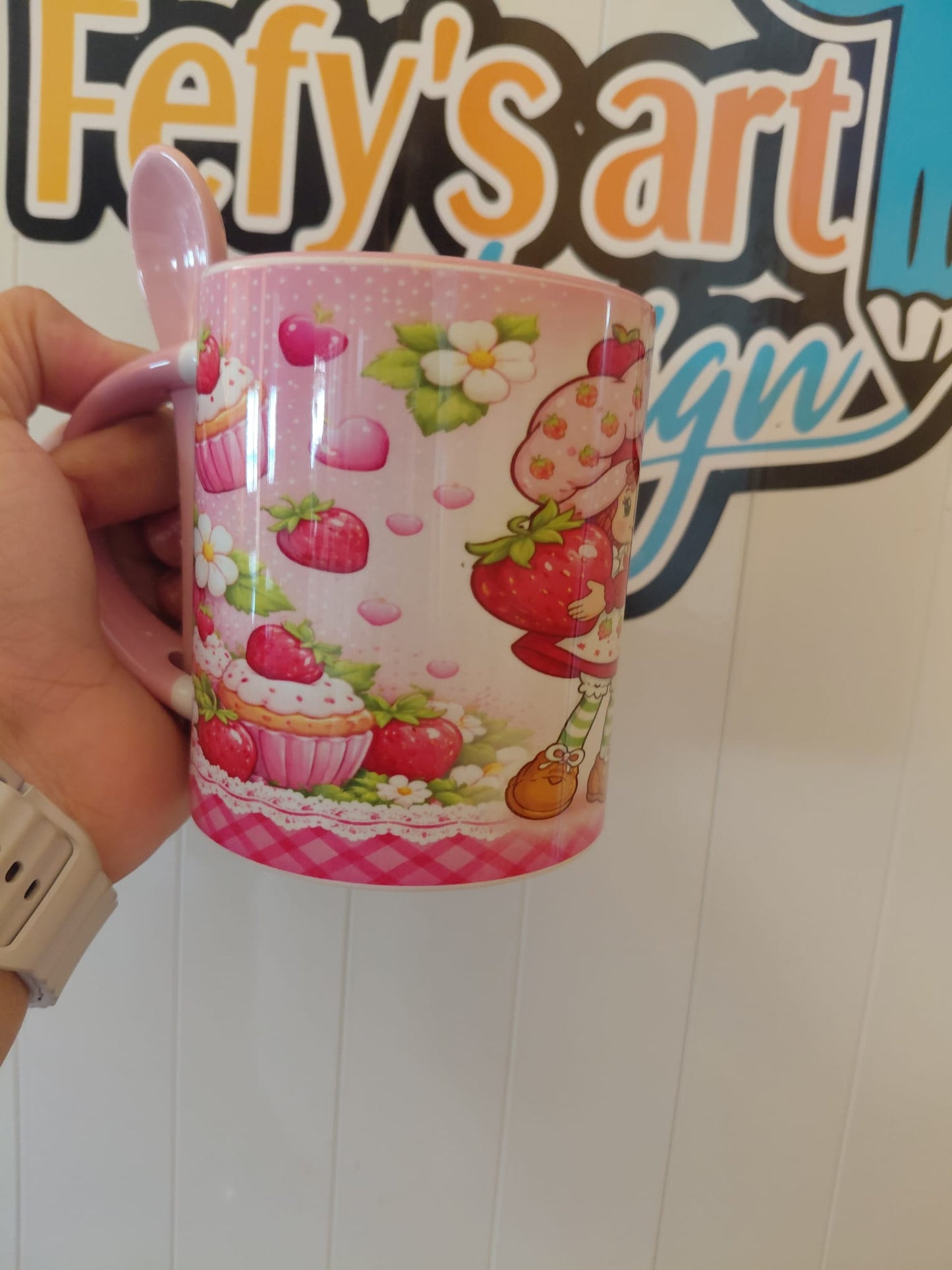 Taza Strawberry Shortcake Vintage, Imprenta Arecibo PR