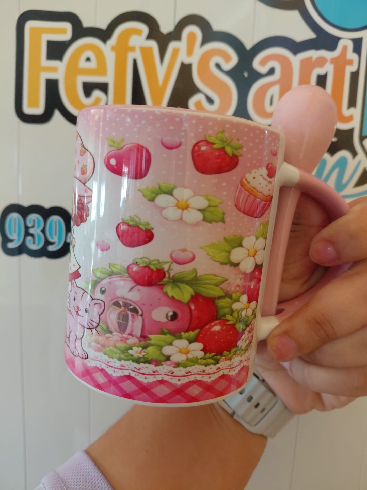 Taza Strawberry Shortcake Vintage, Imprenta Arecibo PR